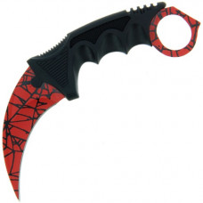 7 inch Karambit Fixed Blade Spider Themed Knife and Plastic Case (711)